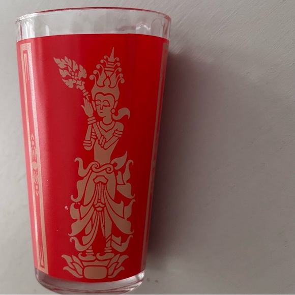 1960 Mid-Century Culver Thai Hindu Goddess High Ball Tumbler Glass - Picture 5 of 7